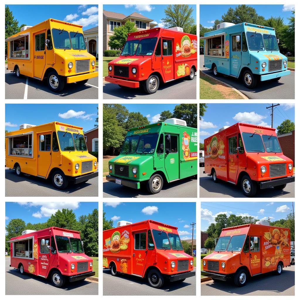 Food trucks offering diverse cuisines in Rock Hill, SC.