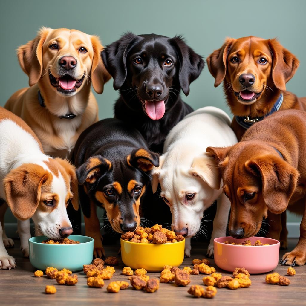 Rocky Kanaka's Dogs Enjoying Their Meal