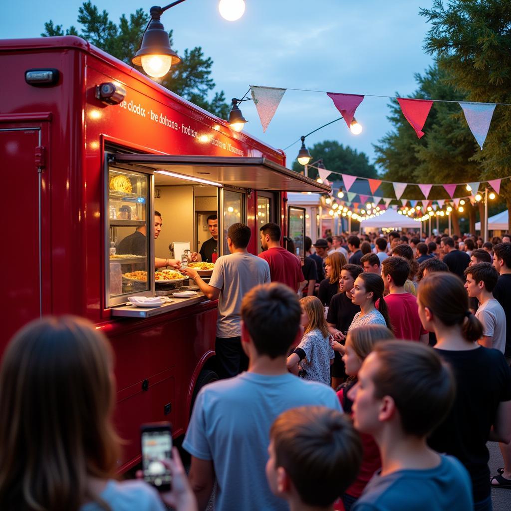 Rollin Stone food truck serving customers at a busy food festival