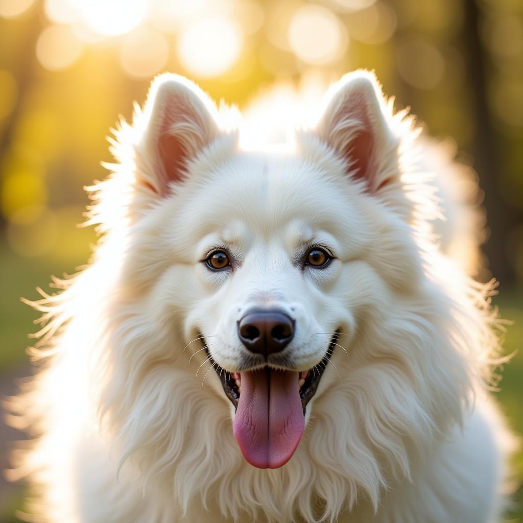 Samoyed with a Healthy, Shiny Coat