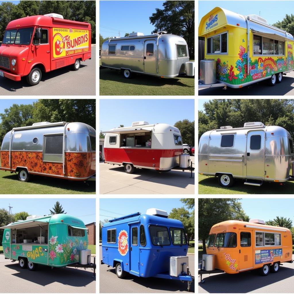 Food trailers for sale in San Antonio, showcasing various sizes, styles, and customizations.