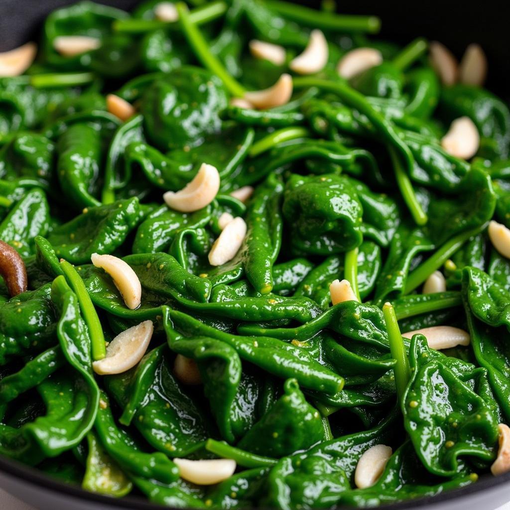 Sautéed collard greens with garlic, a modern twist on a classic soul food dish.