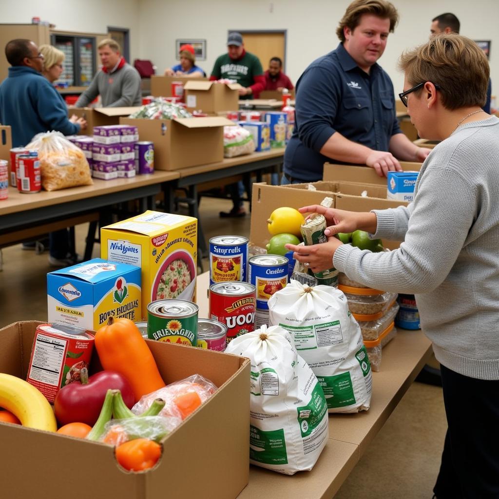 Donations at the Second Blessings Food Pantry