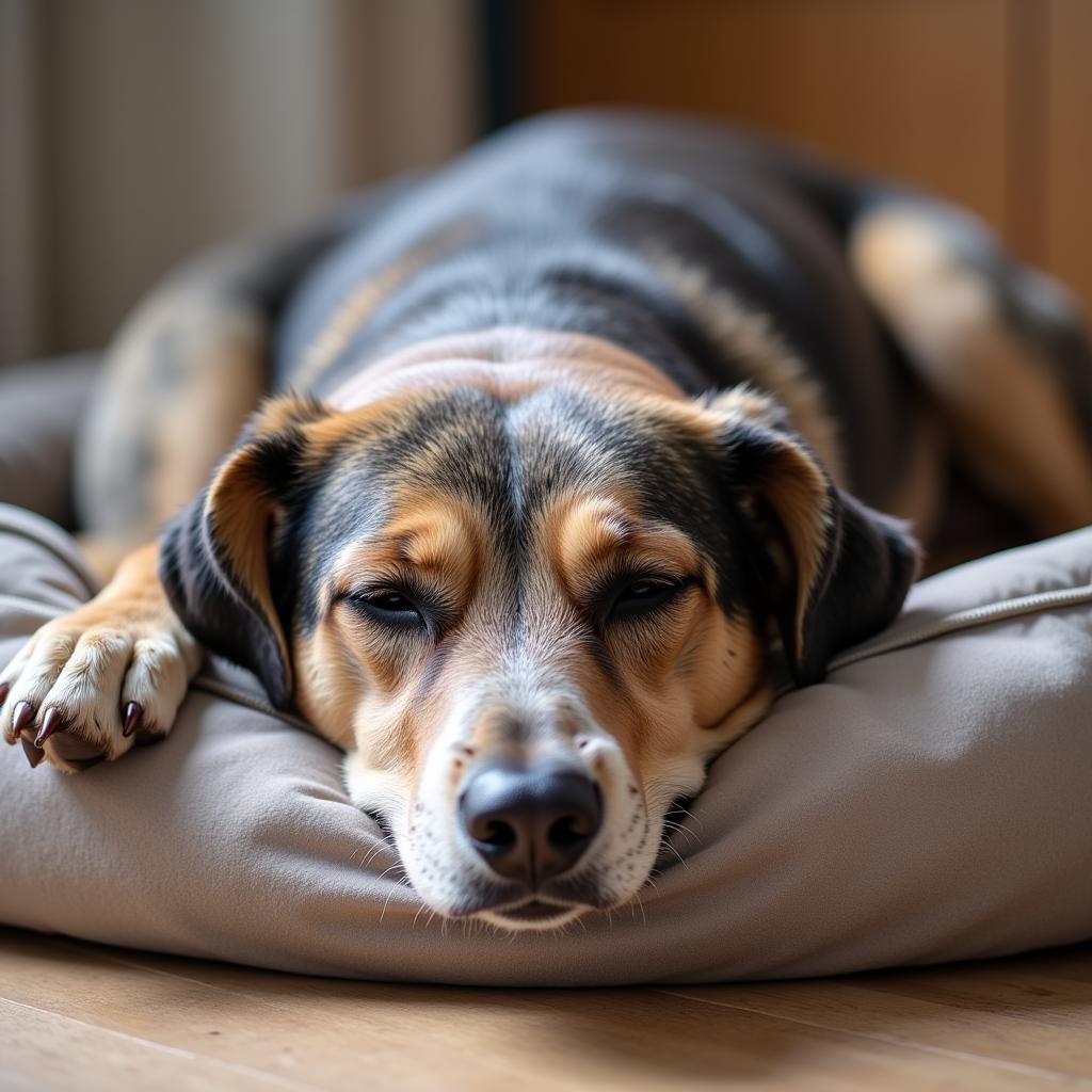 Senior Dog Sleeping Peacefully