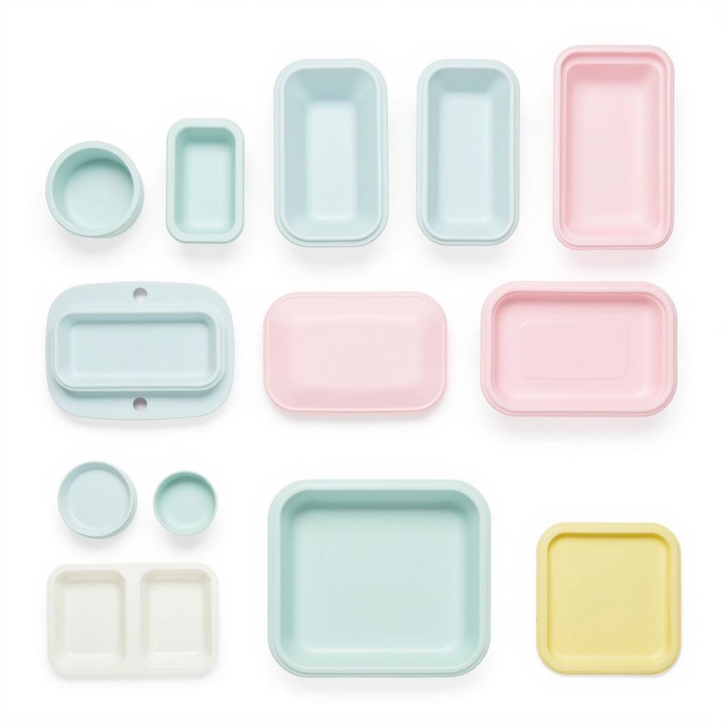 Various Silicone Food Containers in Different Shapes and Sizes