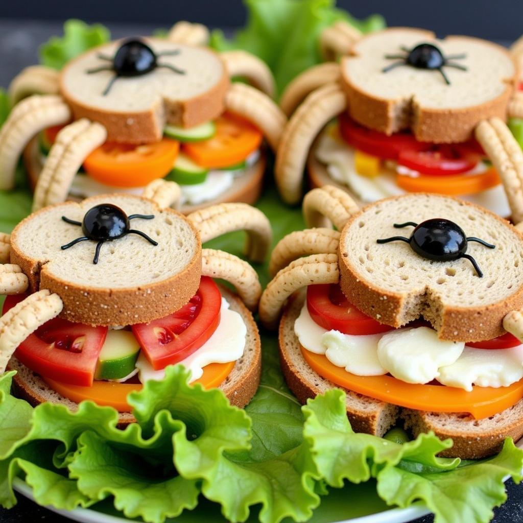 Spider Shaped Sandwiches