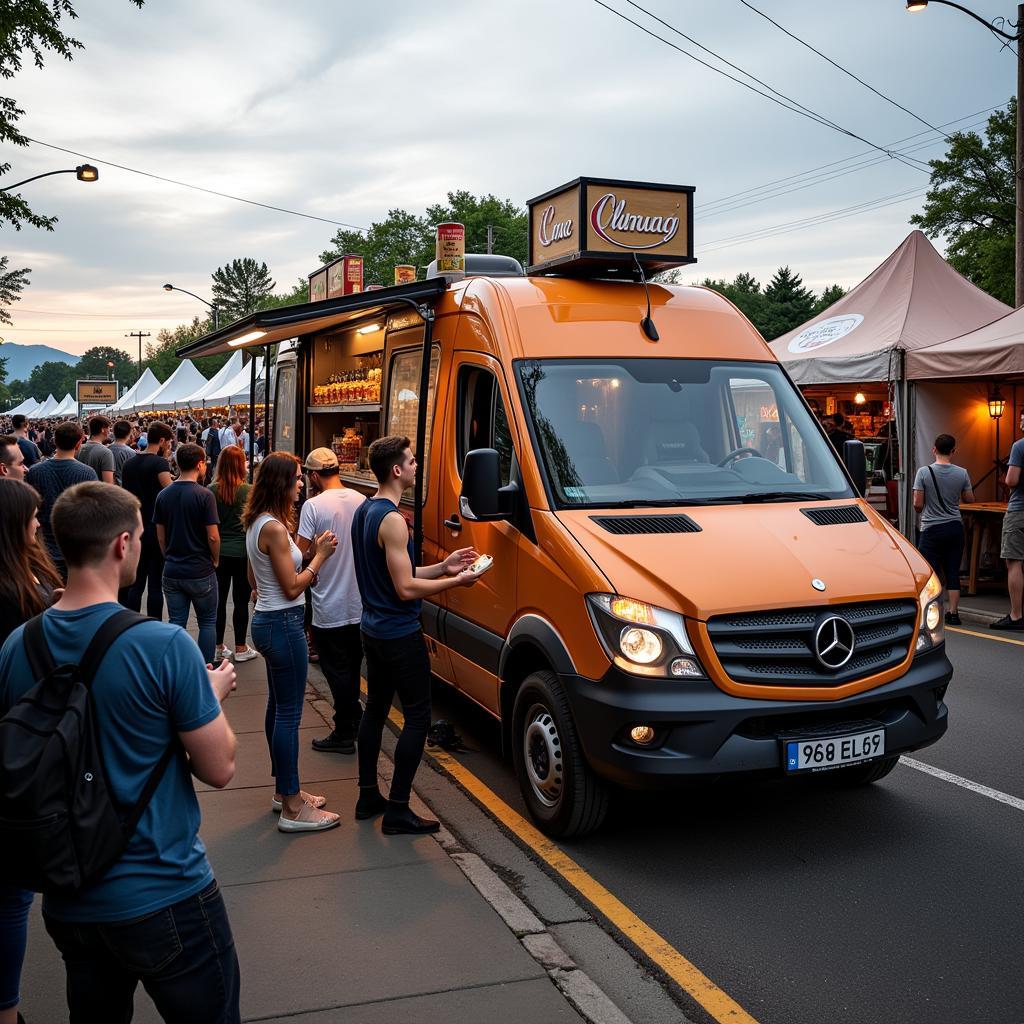 Sprinter Van Food Truck at a Busy Event