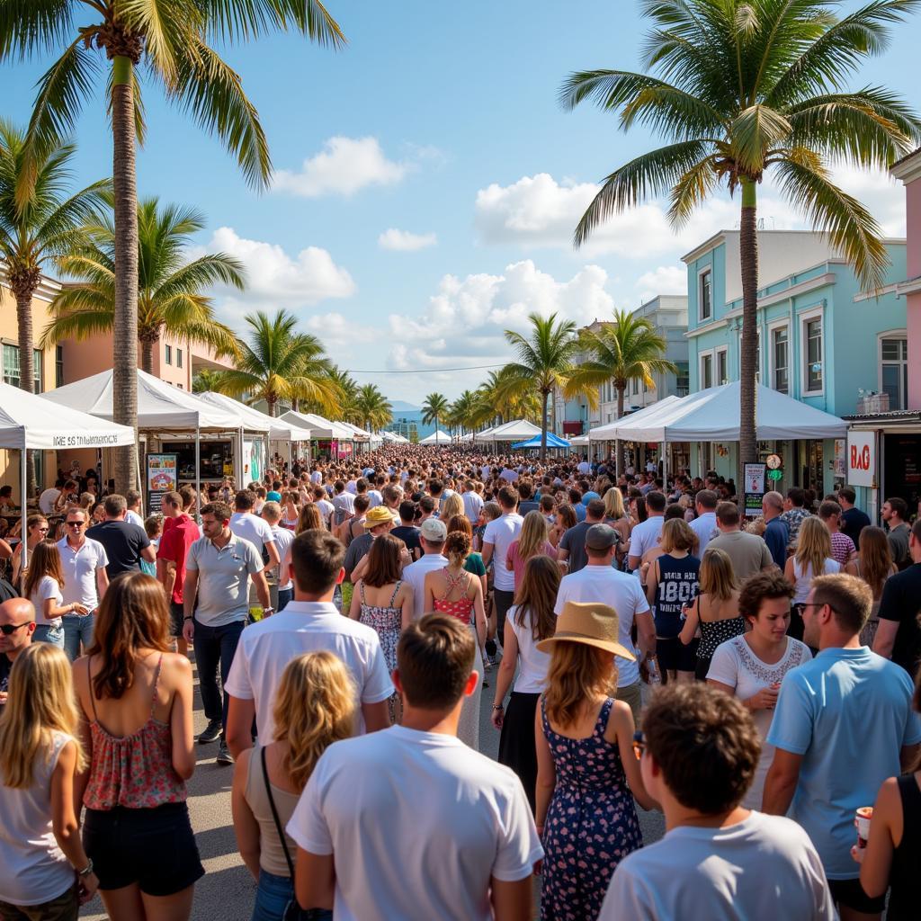 Crowds enjoying the St. Armands Food Truck Festival