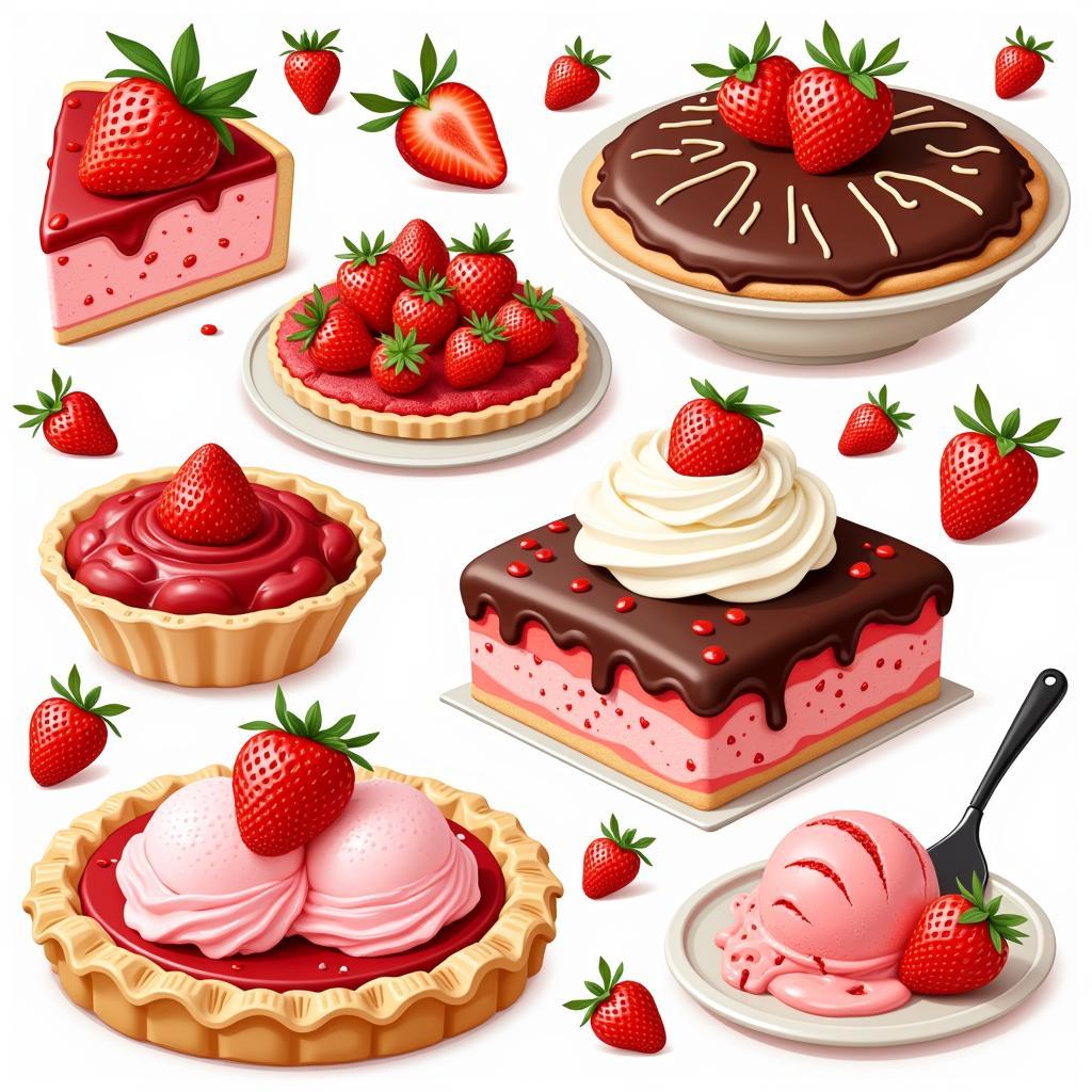 An Array of Strawberry Desserts at a Strawberry Festival