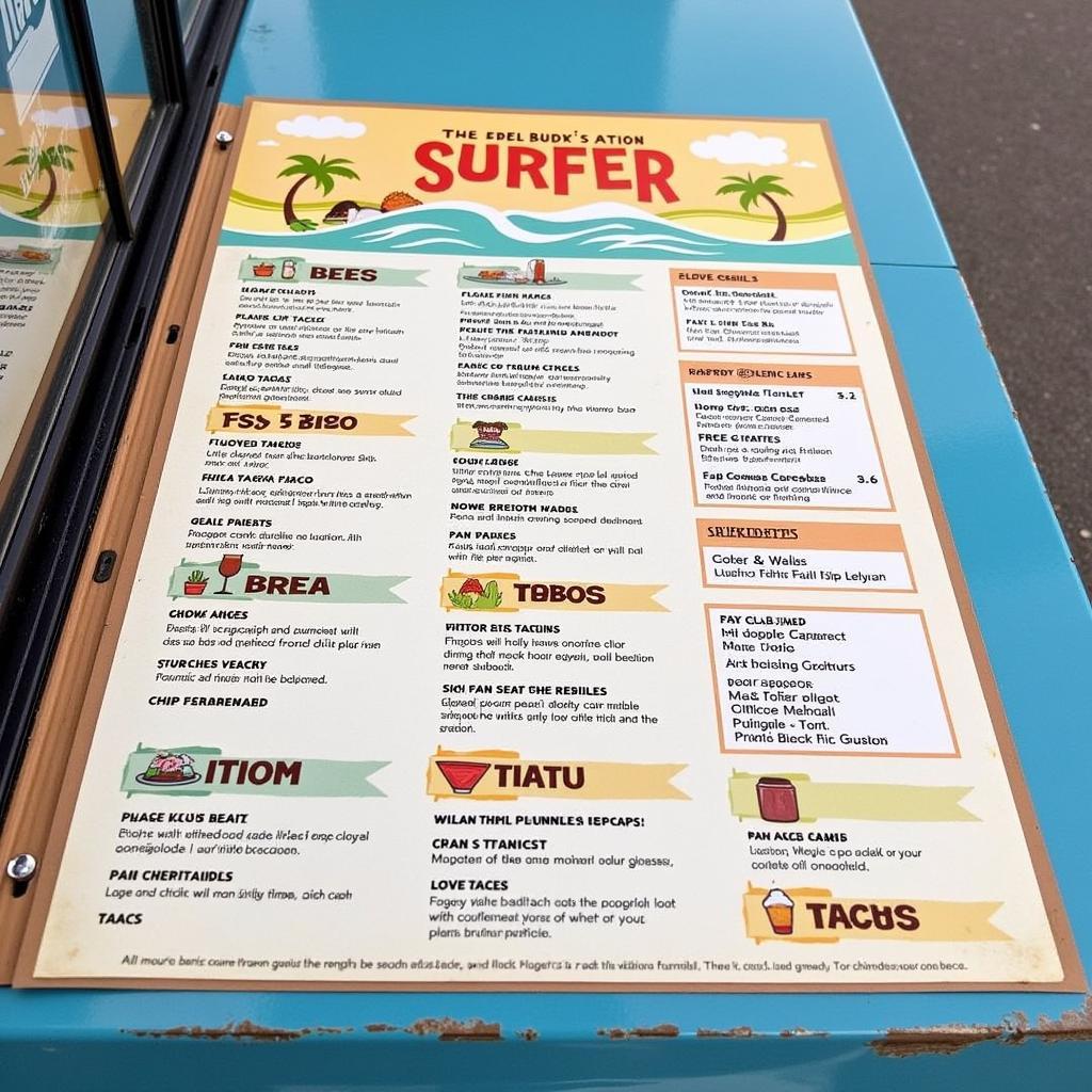 Variety of Surfer Taco Menu Options