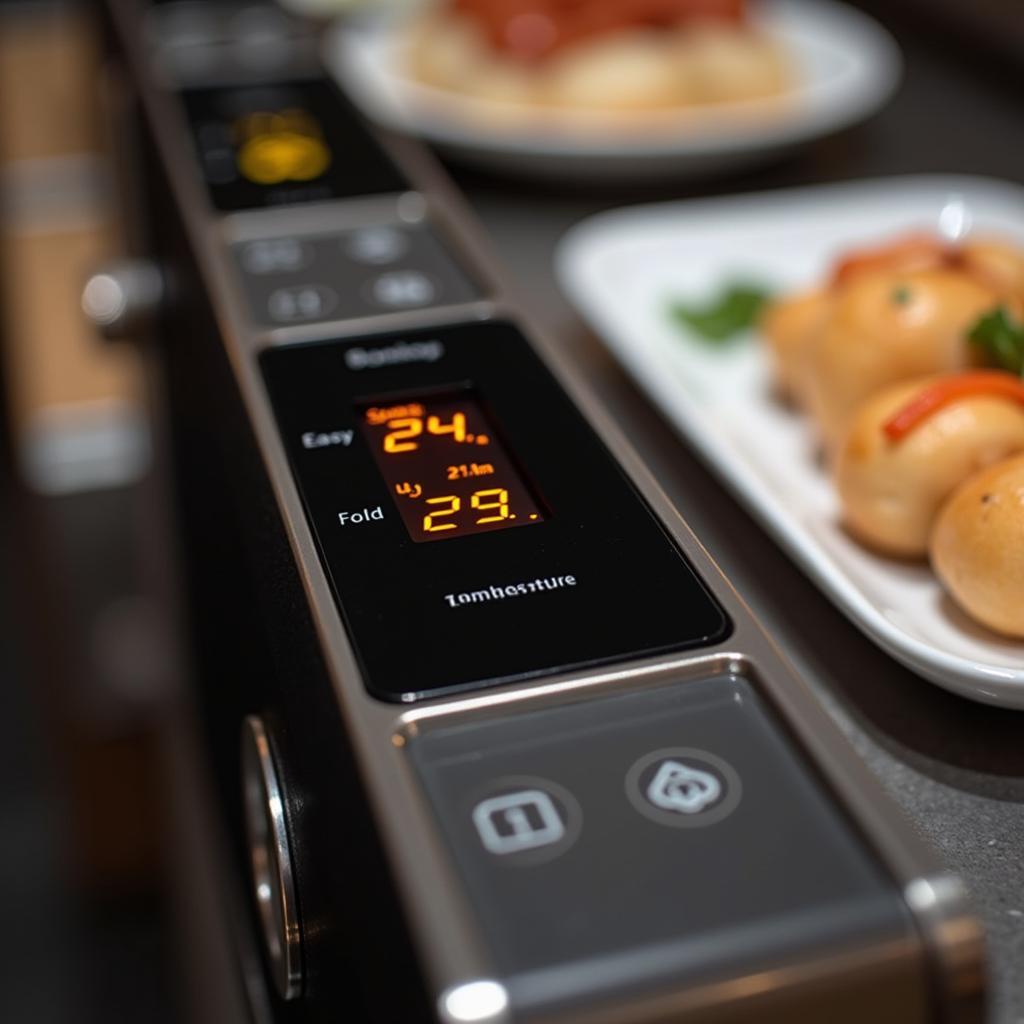 Digital temperature control on a hot food display unit