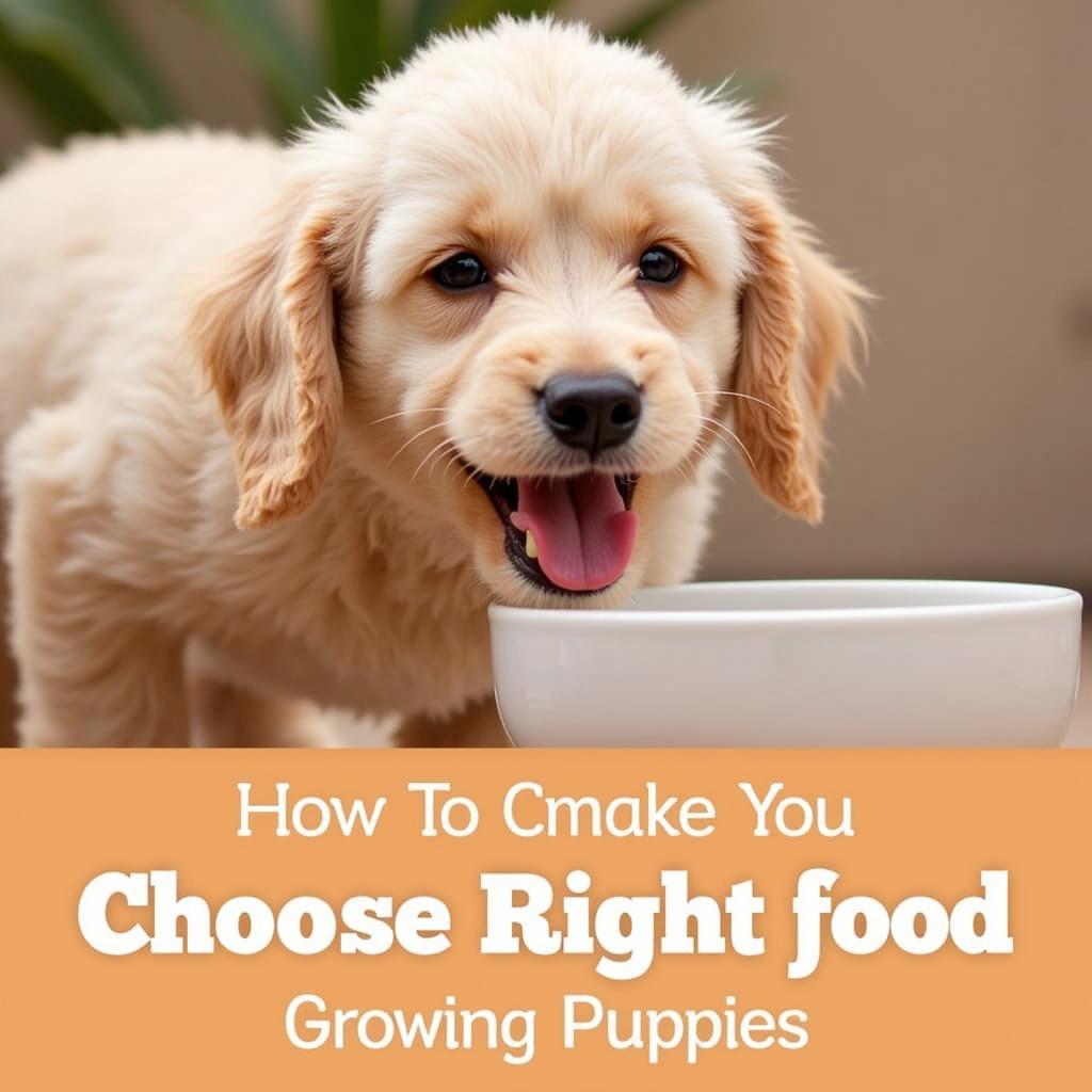 A toy poodle puppy eating from a bowl.