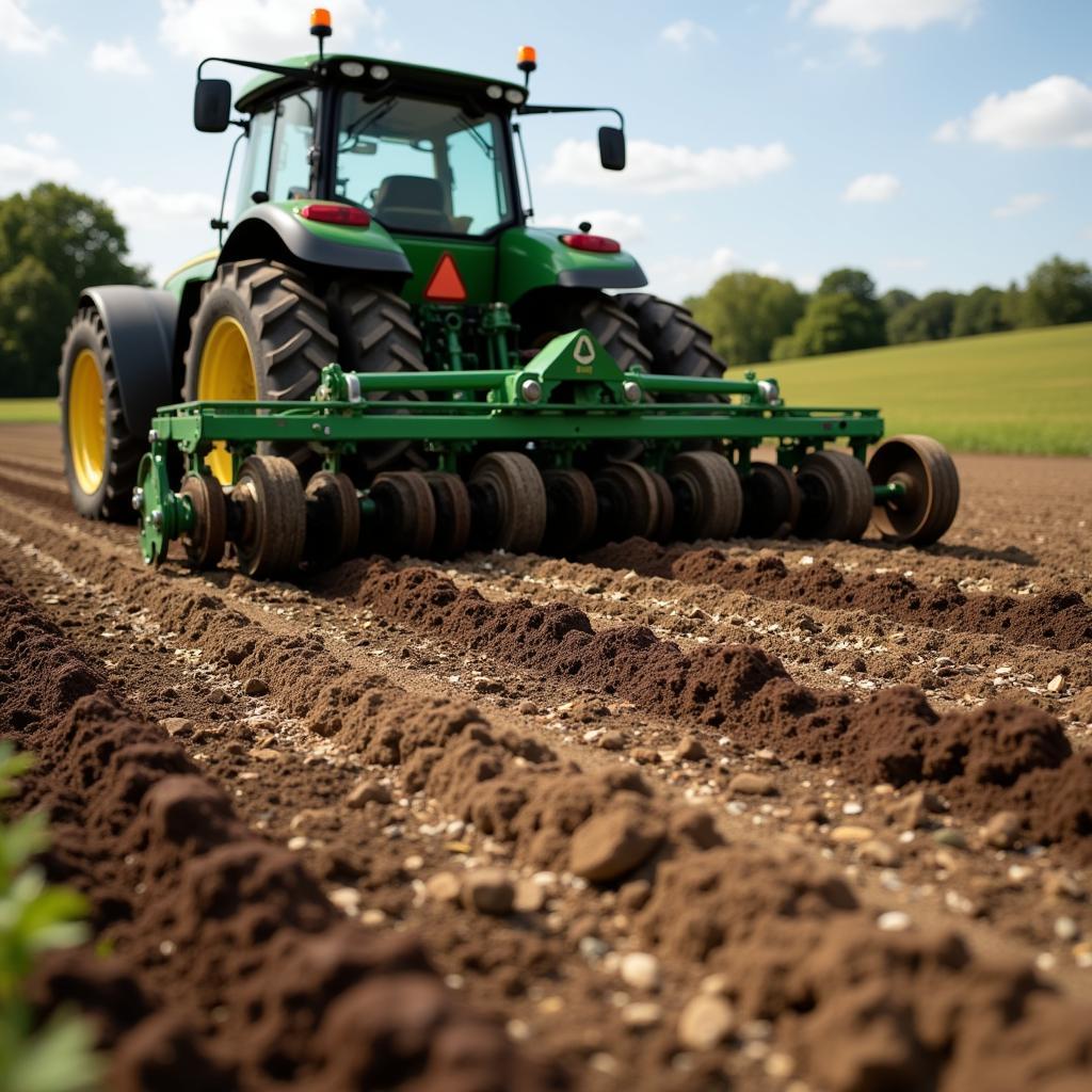 Tractor Pulled Food Plot Seed Drill in Action