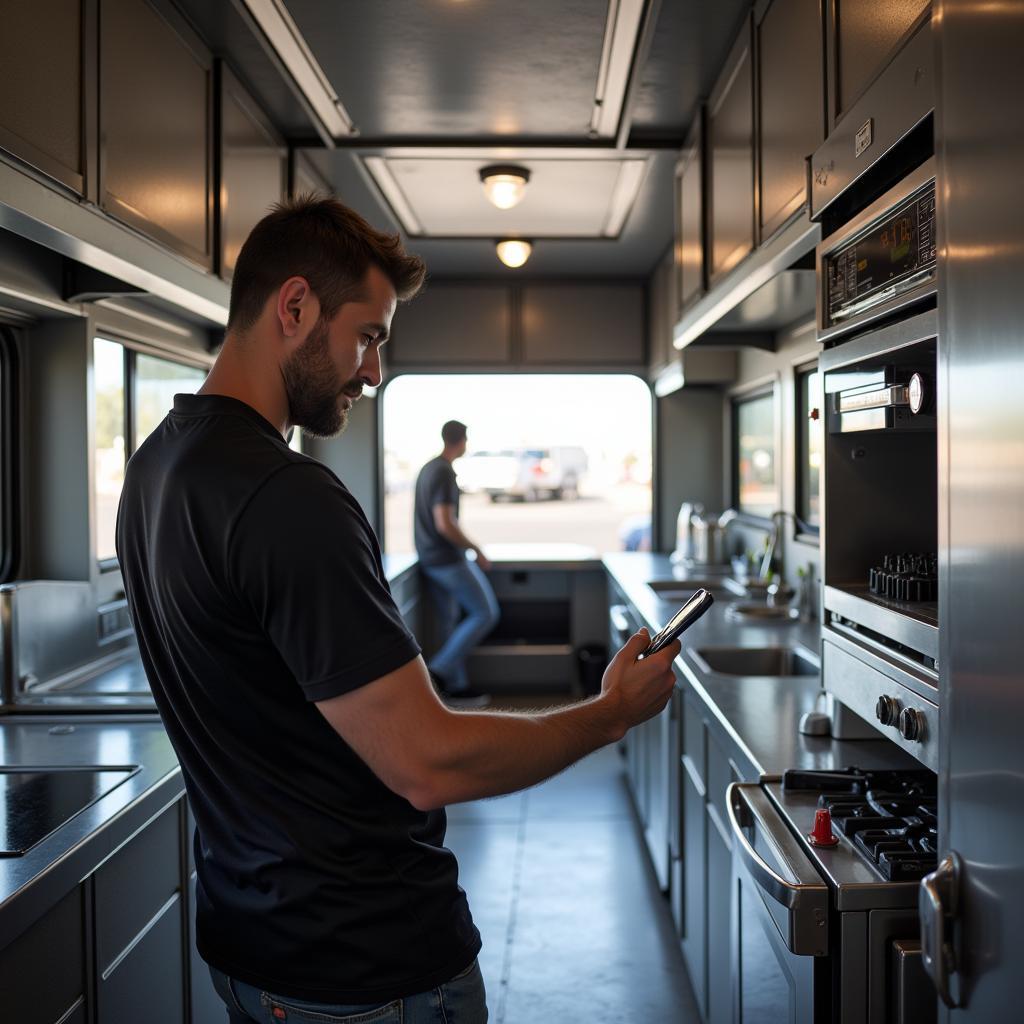 Inspecting a Used Food Truck in Las Vegas