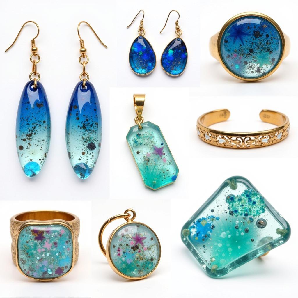 Examples of UV resin jewelry