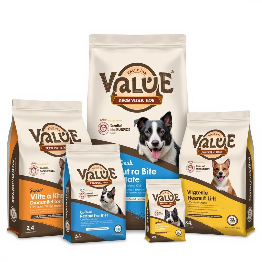 Value Pak Dog Food Bags in Different Sizes