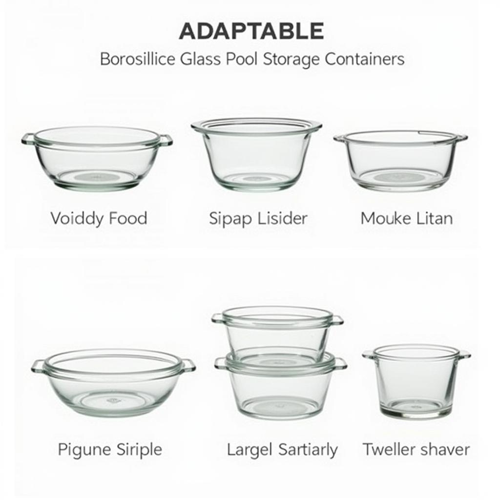 Various shapes and sizes of borosilicate glass food storage containers, demonstrating their versatility.