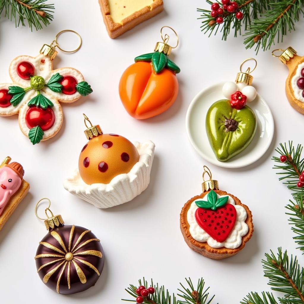 A Collection of Diverse Christmas Food Ornaments