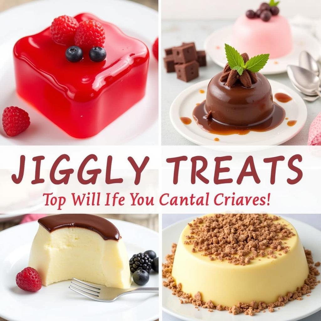 Various Jiggly Desserts: Jelly, Pudding, Panna Cotta