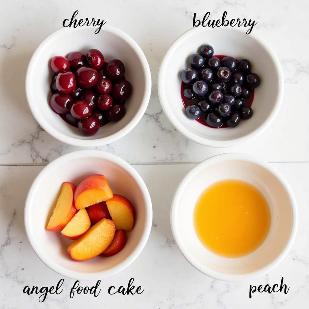 Different pie fillings for angel food cake