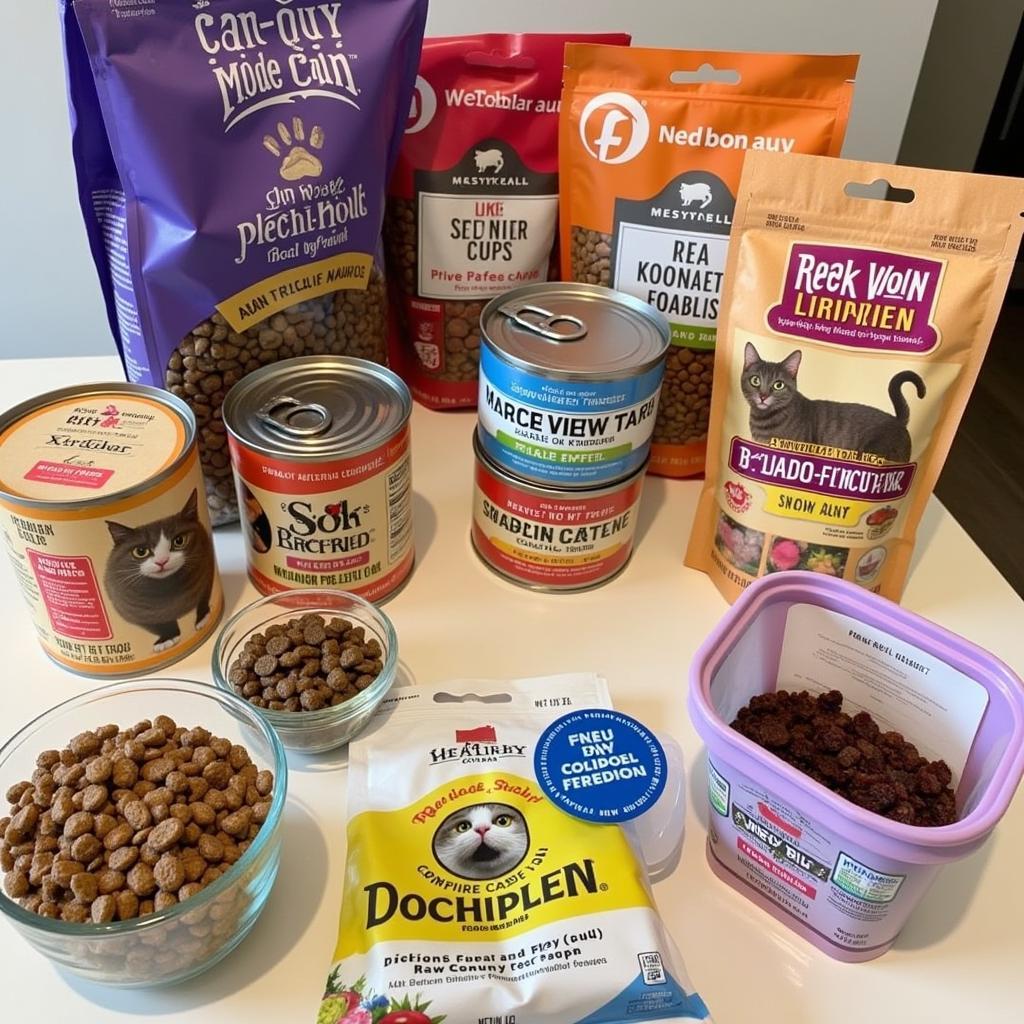 Various types of cat food to meet diverse needs