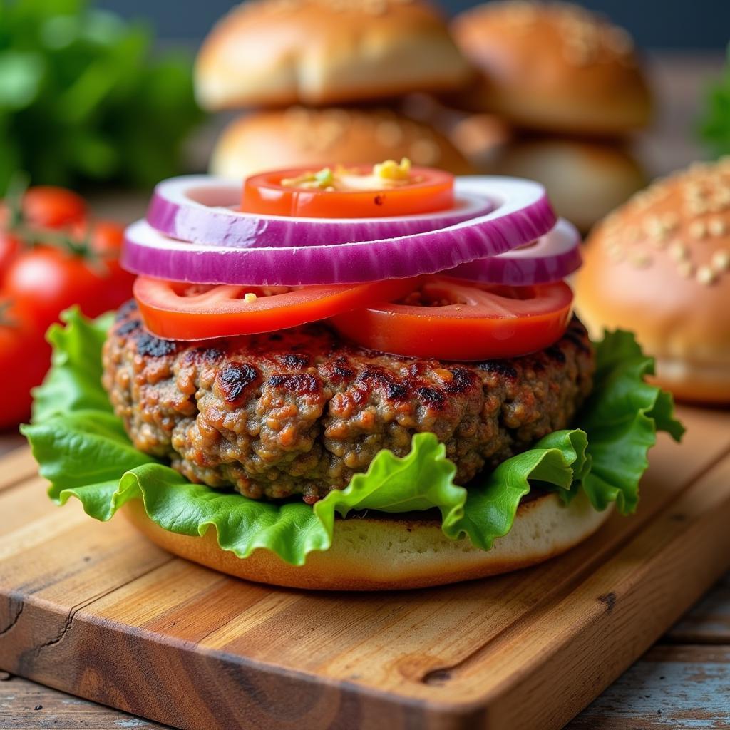 Fresh Ingredients for a Vegan Burger