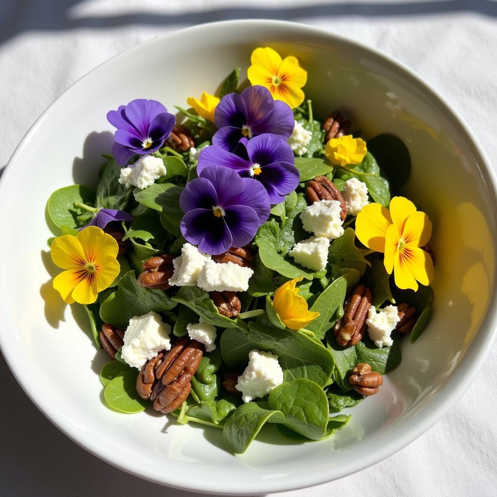 Viola Salad with Goat Cheese