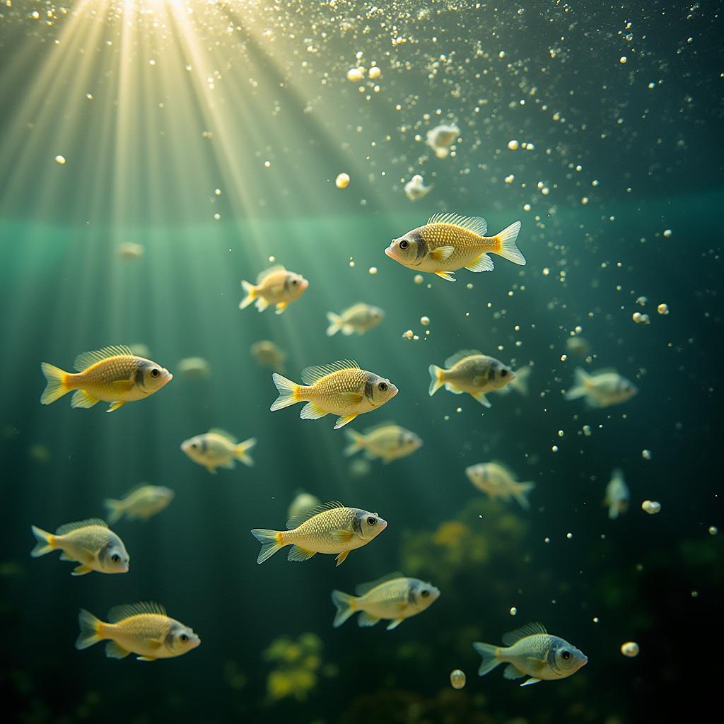 Young Bluegill Feeding on Zooplankton