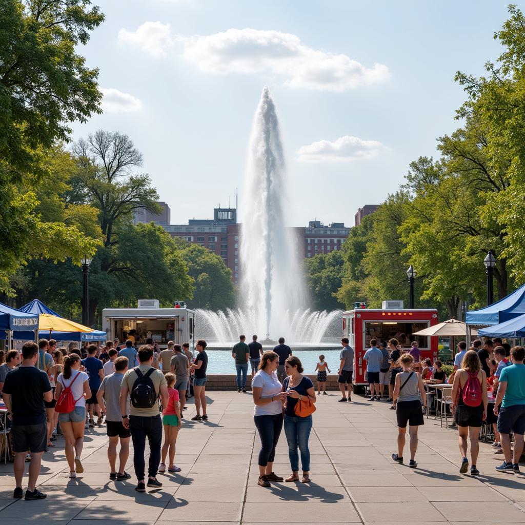 Bustling Food Truck Scene at Young Circle